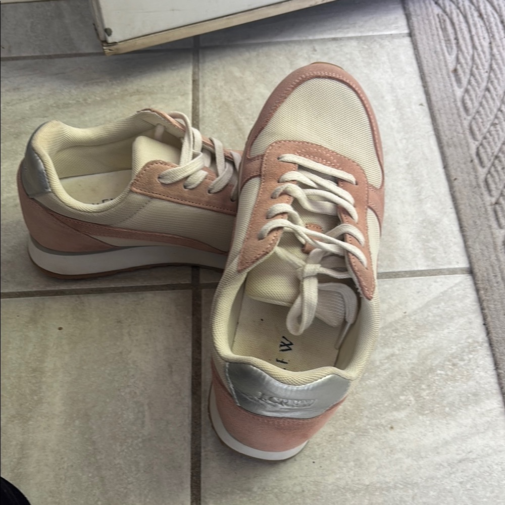 Women's Jcrew Pink and Cream Sneakers